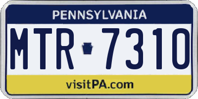 PA license plate MTR7310
