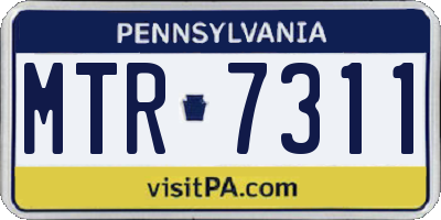PA license plate MTR7311