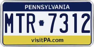 PA license plate MTR7312