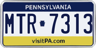 PA license plate MTR7313