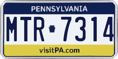 PA license plate MTR7314