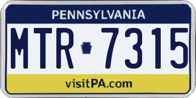 PA license plate MTR7315
