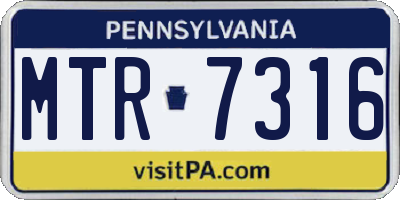 PA license plate MTR7316