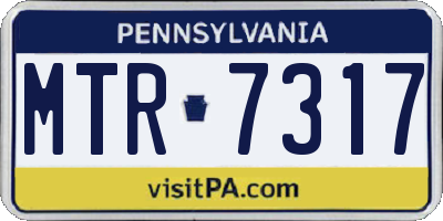 PA license plate MTR7317