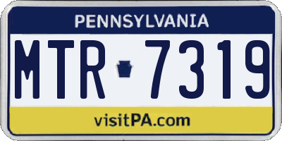 PA license plate MTR7319
