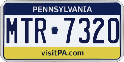 PA license plate MTR7320