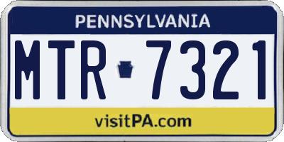 PA license plate MTR7321