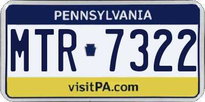 PA license plate MTR7322