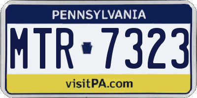 PA license plate MTR7323