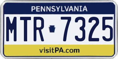 PA license plate MTR7325