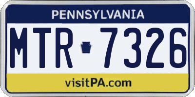 PA license plate MTR7326