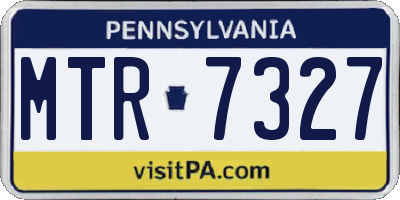 PA license plate MTR7327