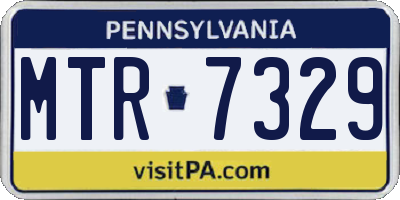 PA license plate MTR7329