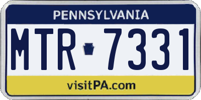 PA license plate MTR7331