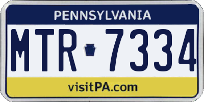 PA license plate MTR7334
