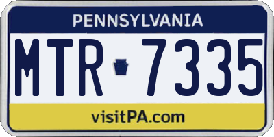 PA license plate MTR7335