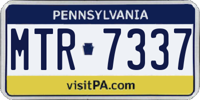 PA license plate MTR7337