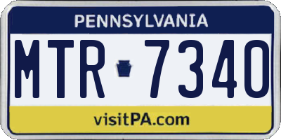 PA license plate MTR7340