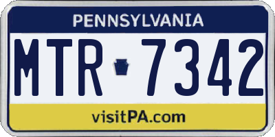 PA license plate MTR7342