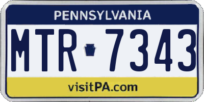 PA license plate MTR7343