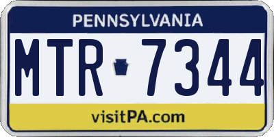 PA license plate MTR7344