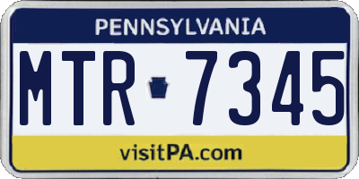 PA license plate MTR7345