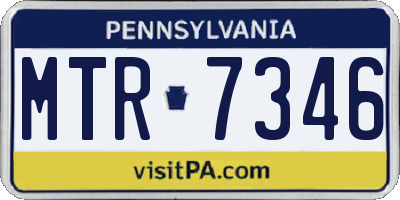 PA license plate MTR7346