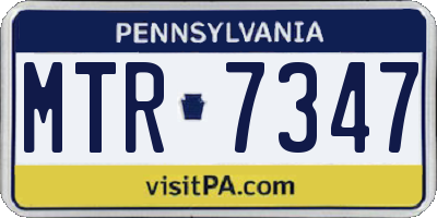 PA license plate MTR7347