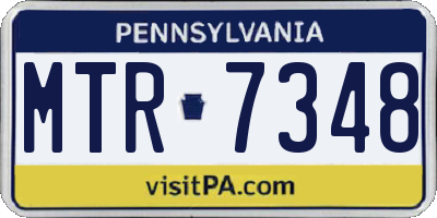 PA license plate MTR7348