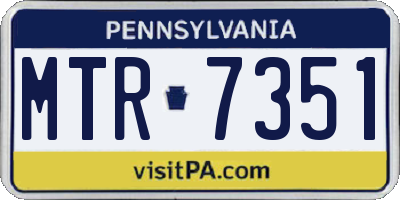 PA license plate MTR7351