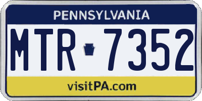 PA license plate MTR7352