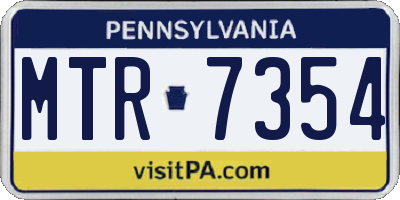 PA license plate MTR7354