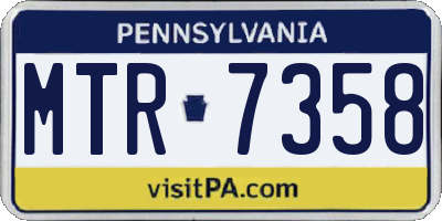 PA license plate MTR7358
