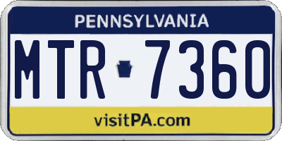 PA license plate MTR7360
