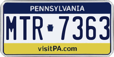 PA license plate MTR7363