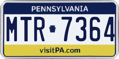 PA license plate MTR7364