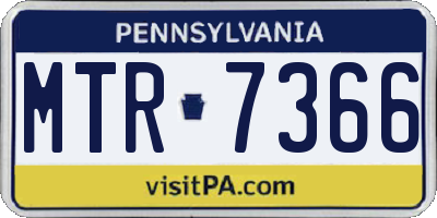 PA license plate MTR7366