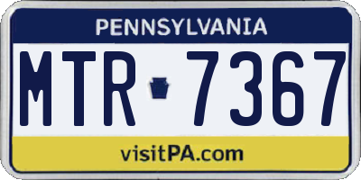 PA license plate MTR7367
