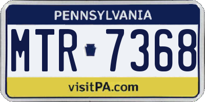 PA license plate MTR7368