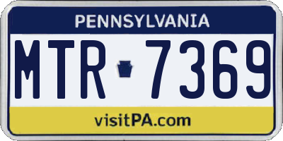 PA license plate MTR7369