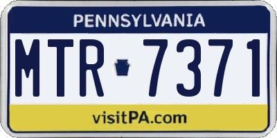 PA license plate MTR7371
