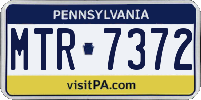 PA license plate MTR7372