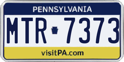 PA license plate MTR7373