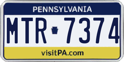 PA license plate MTR7374