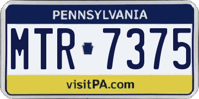 PA license plate MTR7375