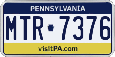 PA license plate MTR7376
