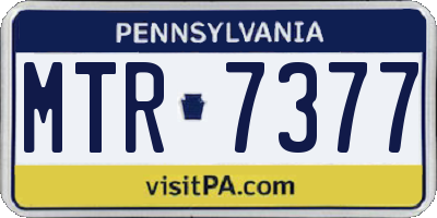 PA license plate MTR7377