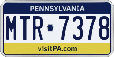 PA license plate MTR7378
