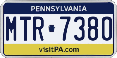 PA license plate MTR7380