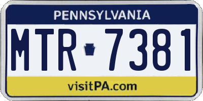 PA license plate MTR7381